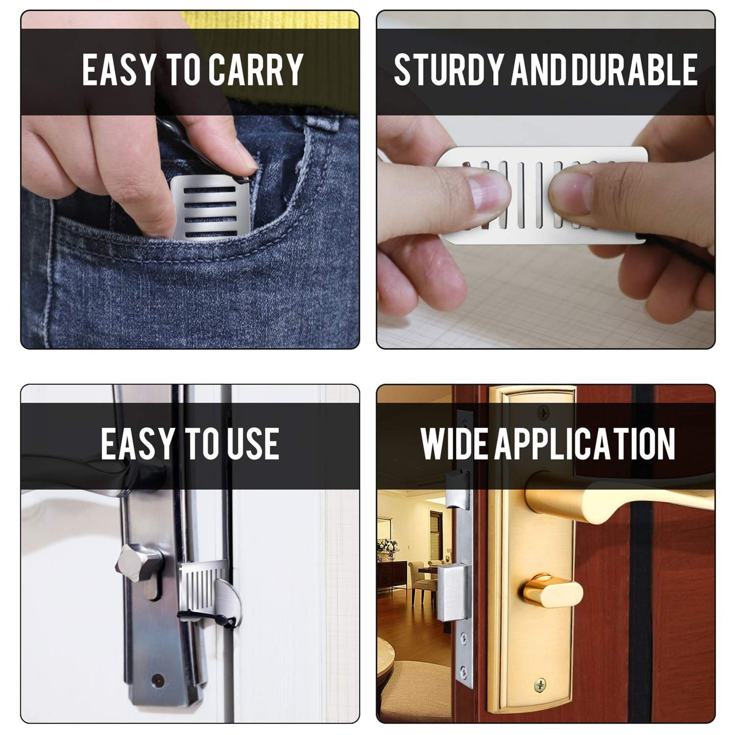 Travel Essentials Portable Door Lock Anti-Theft Safety Latch