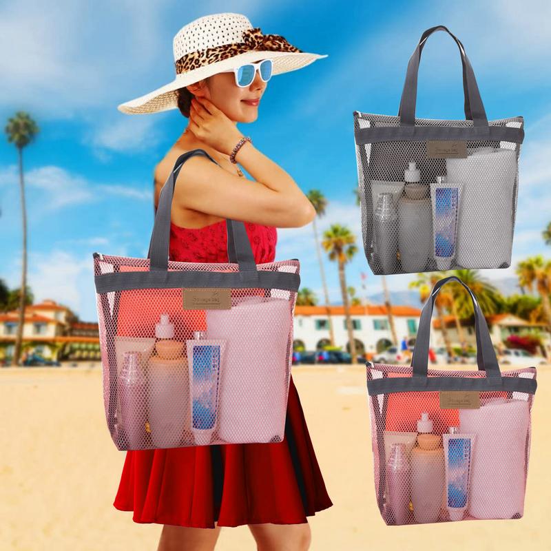 Easy Carry Organizer See Through Beach Tote Travel Bag