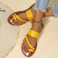 Summer Fashion Solid Color Flat Sandals