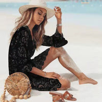 Crochet White Knitted Beach Cover Up Dress Tunic